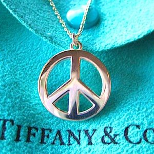 Authentic Tiffany Peace Sign Necklace 